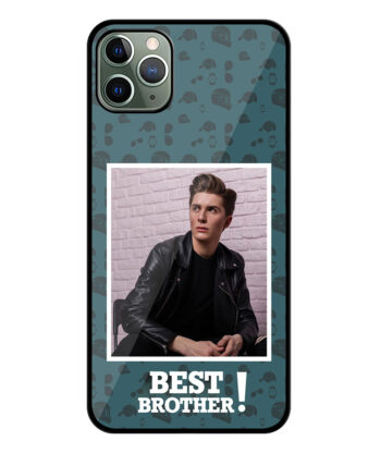 Best Brother Design With Blue Pattern Background Customised Glossy Metal TPU Mobile Cover