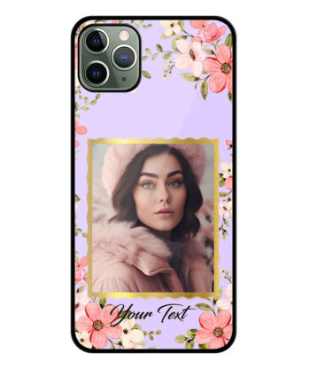 Colorful Flower Print With Purple Background Customised Glossy Metal TPU Mobile Cover