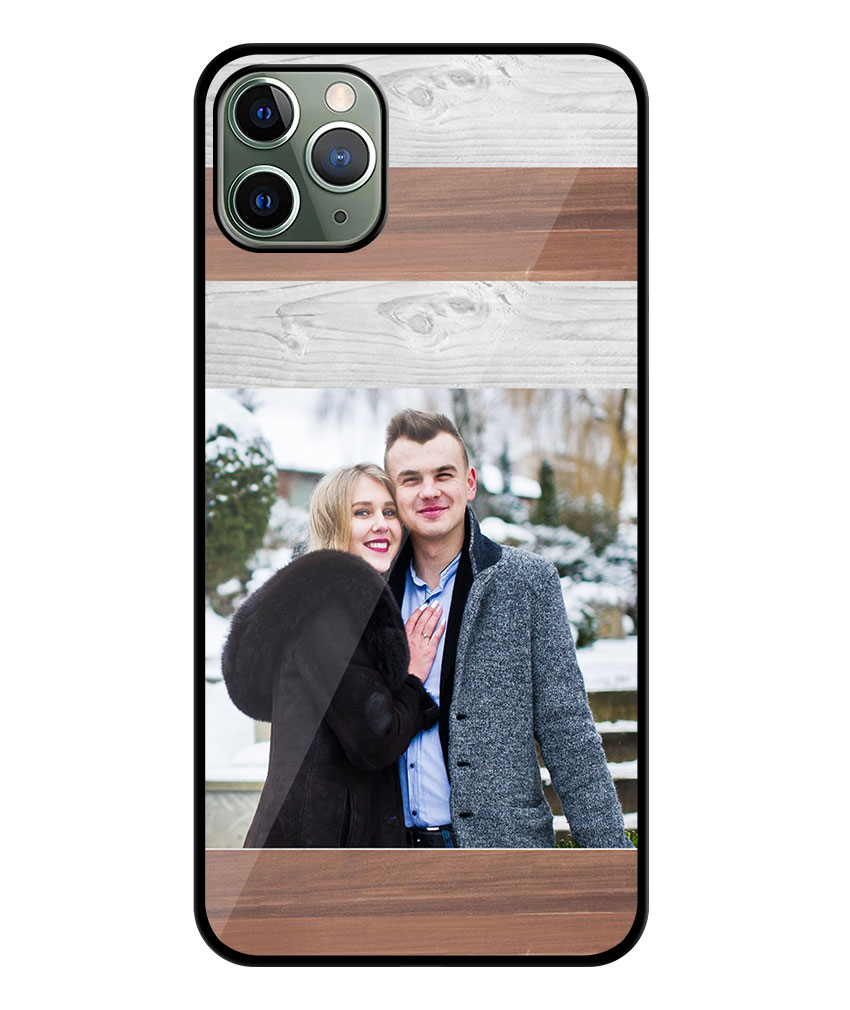 Wood Texture Stripe Customised Glossy Metal TPU Mobile Cover