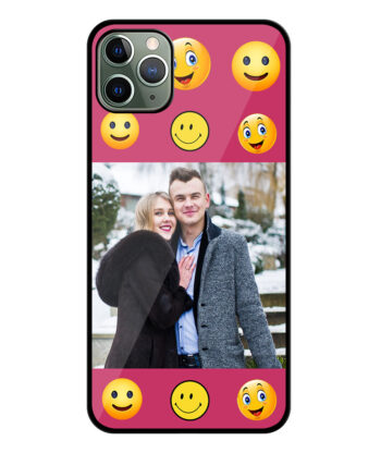 Smiley Pattern With Rich Maroon Background Customised Glossy Metal TPU Mobile Cover