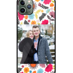 Floral Design With White Background Customised Glossy Metal TPU Mobile Cover