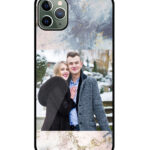 Grey Beige Marble Texture Customised Glossy Metal TPU Mobile Cover