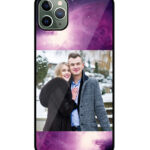 Magenta Black Abstract Art Customised Glossy Metal TPU Mobile Cover