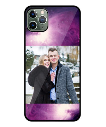 Magenta Black Abstract Art Customised Glossy Metal TPU Mobile Cover