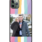 Multicolor Rainbow Pattern Customised Glossy Metal TPU Mobile Cover