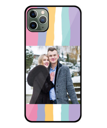 Multicolor Rainbow Pattern Customised Glossy Metal TPU Mobile Cover