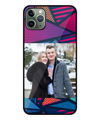 Multicolor Triangle Pattern Customised Glossy Metal TPU Mobile Cover