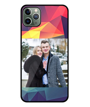 Red Blue Crystal Pattern Customised Glossy Metal TPU Mobile Cover