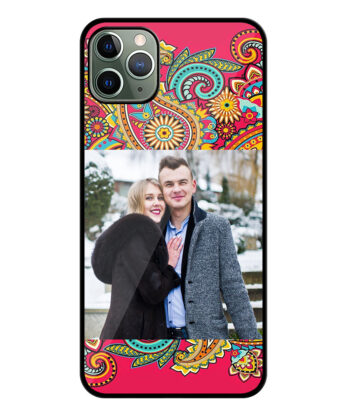 Tricolor Vector Floral Pattern Customised Glossy Metal TPU Mobile Cover