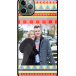 Geometrical Pattern With Lime Green Background Customised Glossy Metal TPU Mobile Cover