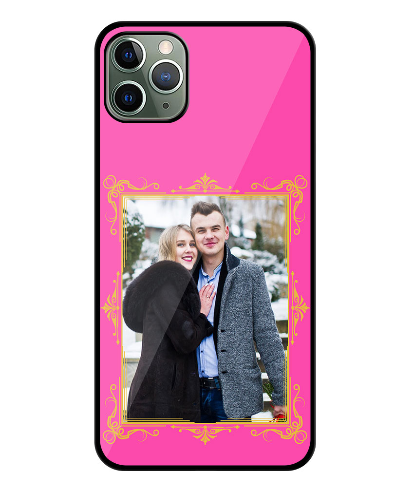 Royal Photoframe With Hot Pink Background Customised Glossy Metal TPU Mobile Cover