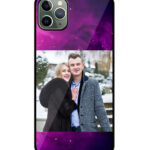 Magenta Deep Blue Blend Customised Glossy Metal TPU Mobile Cover