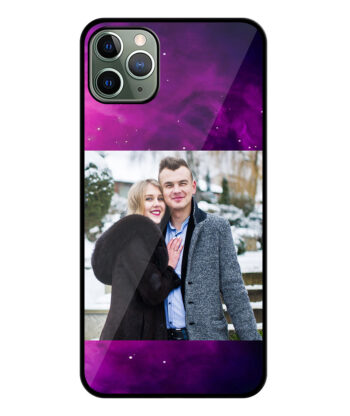 Magenta Deep Blue Blend Customised Glossy Metal TPU Mobile Cover