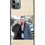 Khaki Fabric Texture Customised Glossy Metal TPU Mobile Cover