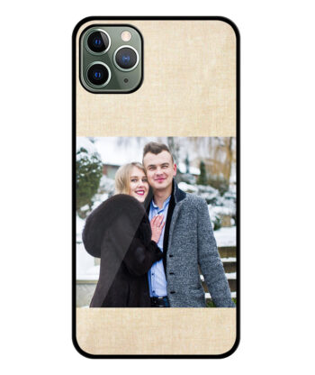 Khaki Fabric Texture Customised Glossy Metal TPU Mobile Cover