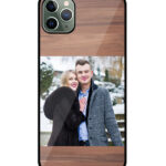 Wood Texture Customised Glossy Metal TPU Mobile Cover