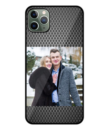 Grey Metal Grid Customised Glossy Metal TPU Mobile Cover