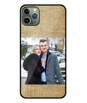 Jute Fabric Texture Customised Glossy Metal TPU Mobile Cover