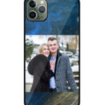 Blue Gold Liquid Marble Customised Glossy Metal TPU Mobile Cover