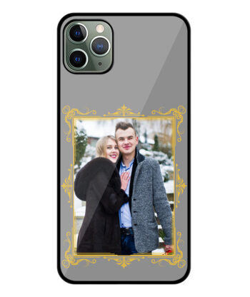 Royal Photoframe With Grey Background Customised Glossy Metal TPU Mobile Cover