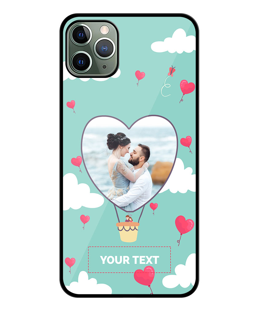 Heart Ballon Photoframe With Blue Sky Background Customised Glossy Metal TPU Mobile Cover