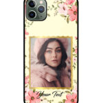 Colorful Flower Print With Yellow Background Customised Glossy Metal TPU Mobile Cover