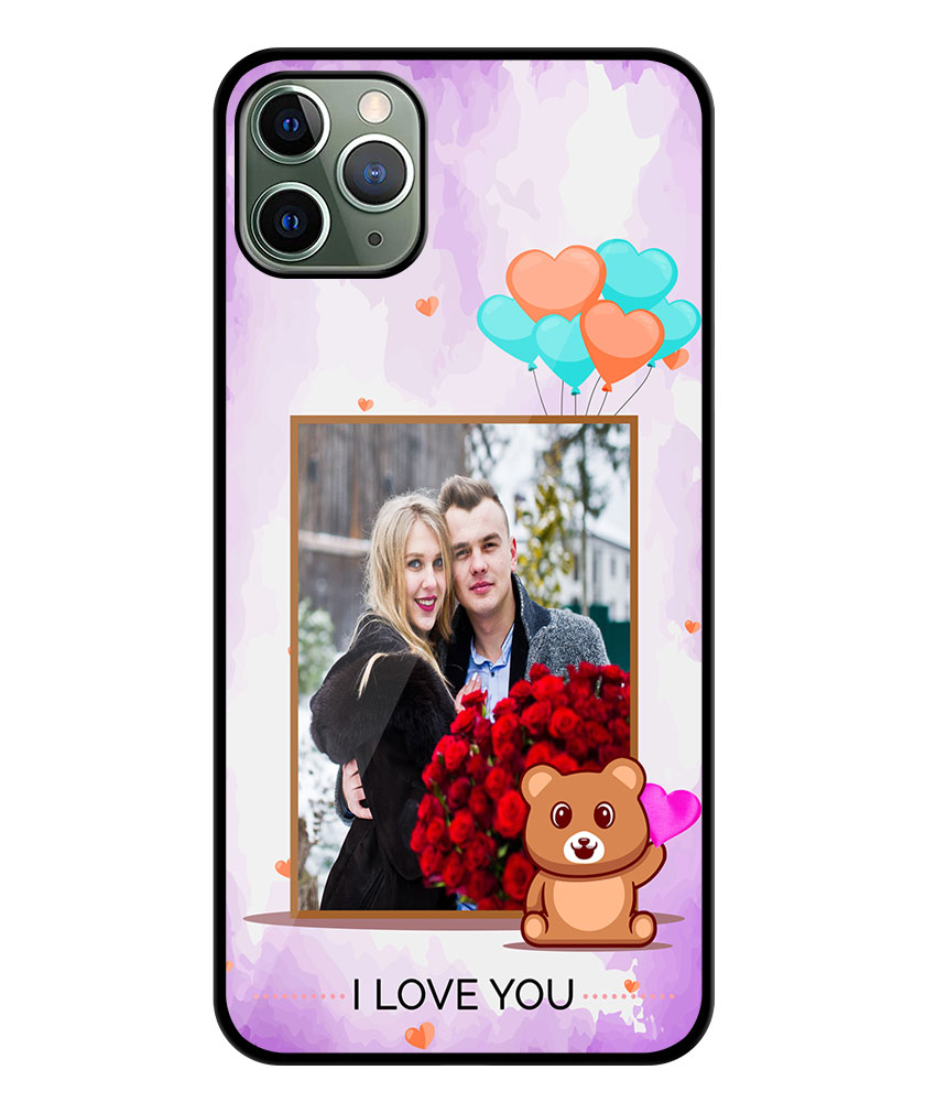 I Love You Message With Lavender Abstract Background Customised Glossy Metal TPU Mobile Cover