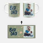 Best Dad Design With Sage Green Background Custom Printed White Coffee Mug