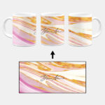 Your Name Golden Pink Liquid Marble Artwork Custom Printed White Coffee Mug