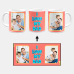 I Love My Dad Message With Orange Background Custom Printed White Coffee Mug