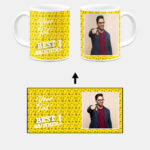 Best Brother Design With Yellow Pattern Background Custom Printed White Coffee Mug