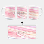 Your Name Pearl White Pink Liquid Marble Artwork Custom Printed White Coffee Mug