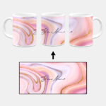 Your Name Pink Purple Liquid Marble Artwork Custom Printed White Coffee Mug