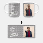 Best Brother Design With Grey Pattern Background Custom Printed White Coffee Mug