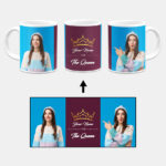 Your Name Queen Crown Design With Blackberry Background Custom Printed White Coffee Mug