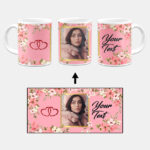 Colorful Flower Print With Blush Pink Background Custom Printed White Coffee Mug