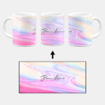 Your Name Multicolor Abstract Paintmix Design Custom Printed White Coffee Mug
