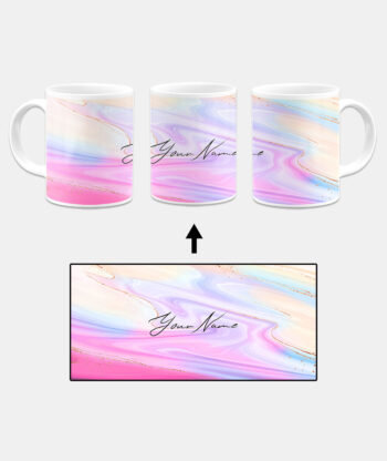 Your Name Multicolor Abstract Paintmix Design Custom Printed White Coffee Mug