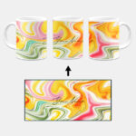 Your Name Multicolor Liquid Marble Artwork Custom Printed White Coffee Mug