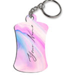 Your Name Pink Blue Liquid Marble Illustration Customised Hurdel Key Chains