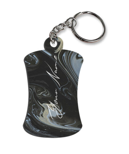 Your Name Grey Black Paintmix Design Customised Hurdel Key Chains