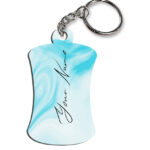 Your Name Blue Stroke Liquid Marble Artpiece Customised Hurdel Key Chains