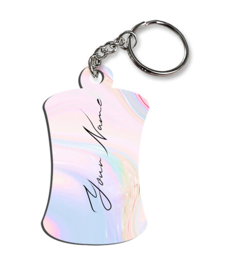 Your Name Multicolor Gradient Liquid Marble Illustration Customised Hurdel Key Chains