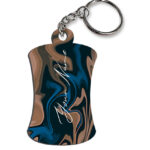 Your Name Blue Brown Paintmix Design Customised Hurdel Key Chains