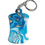 Your Name Blue Gold Liquid Marble Artpiece Customised Hurdel Key Chains