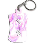 Your Name Voilet Pink Liquid Marble Artwork Customised Hurdel Key Chains