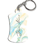 Your Name Multicolor Liquid Marble Artwork Customised Hurdel Key Chains