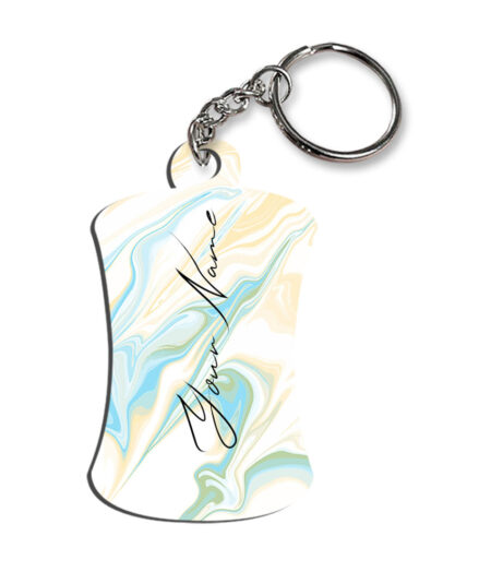 Your Name Multicolor Liquid Marble Artwork Customised Hurdel Key Chains