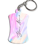 Your Name Multicolor Liquid Marble Illustration Customised Hurdel Key Chains
