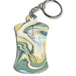 Your Name Gold Olive Green Paintmix Design Customised Hurdel Key Chains